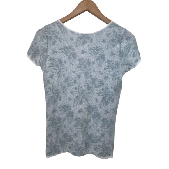 Armani Collezioni Deanna Spa Light Blue/Teal Short Sleeve Top Sz 6 Made In Italy - Picture 2 of 4